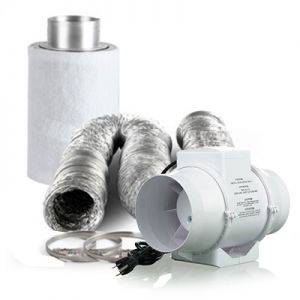 KIT Aspirazione Aria + Filtro a Carboni anti odore Ø 15cm (470-560m3/ora) 